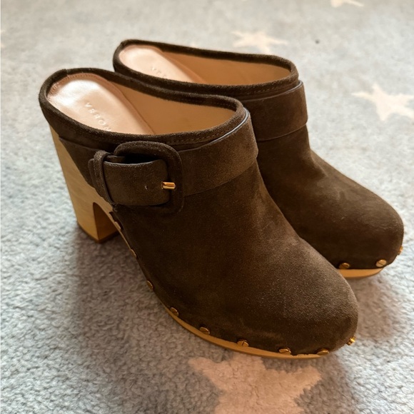 Veronica Beard Brown Suede Mules - Size 7 - Picture 2 of 5